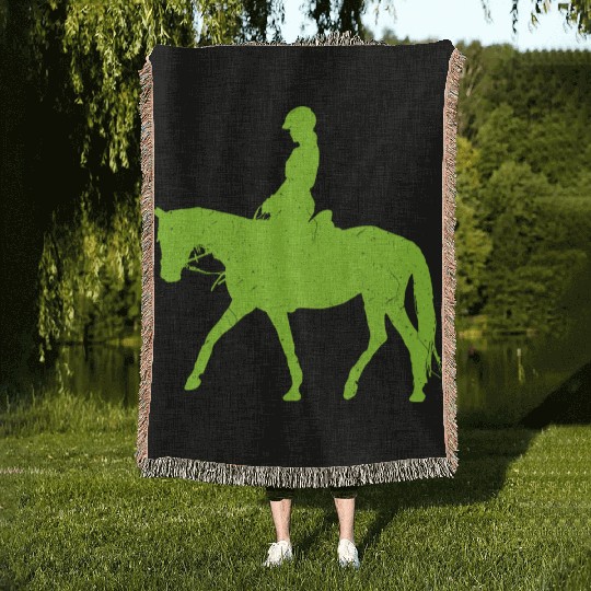 Equestrian Green Lizard Woven Blankets