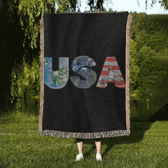 USA STATUE OF LIBERTY Comfort Colors Woven Blankets, USA