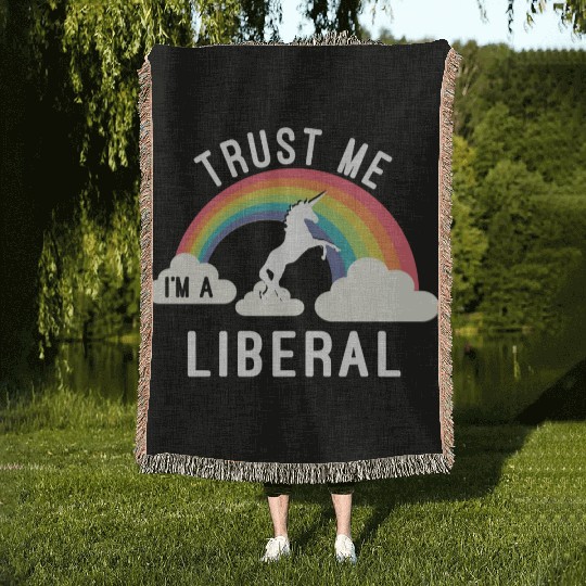 Trust Me I m A Liberal Woven Blankets