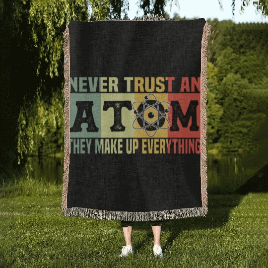 Atom Physics Chemistry Natural Science Vintage Woven Blankets