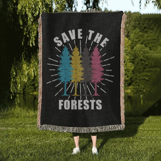 Forest Save The Forest Save Trees Go Green Save Woven Blankets