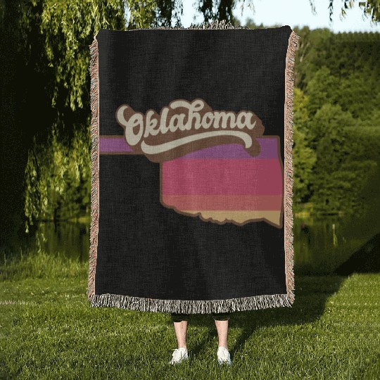 Oklahoma Retro USA Woven Blankets