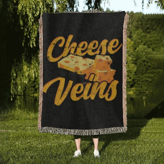 Cheese runs in my veins - Cheese Woven Blankets