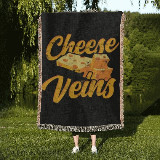 Cheese runs in my veins - Cheese Woven Blankets