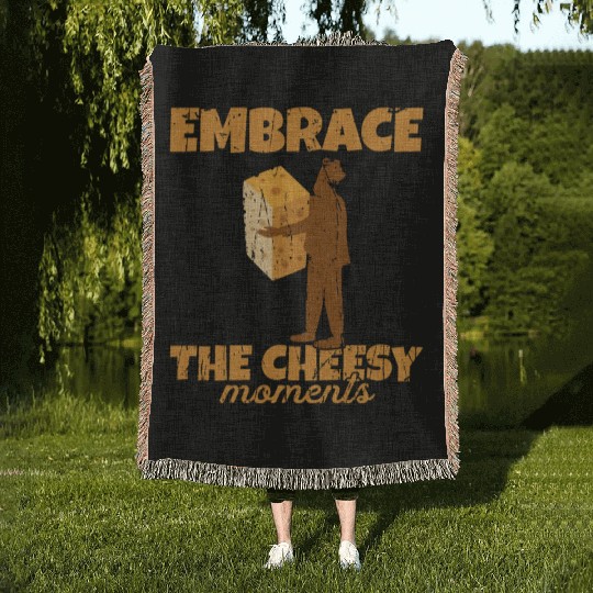 Embrace the cheesy moments - Cheese Woven Blankets