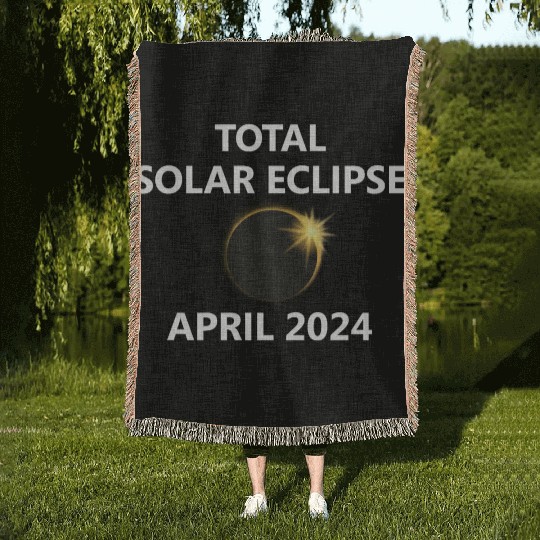Solar Eclipse 2024 Kentucky Oklahoma Michigan City Woven Blankets
