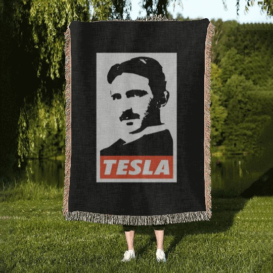 Nikola Tesla Woven Blankets
