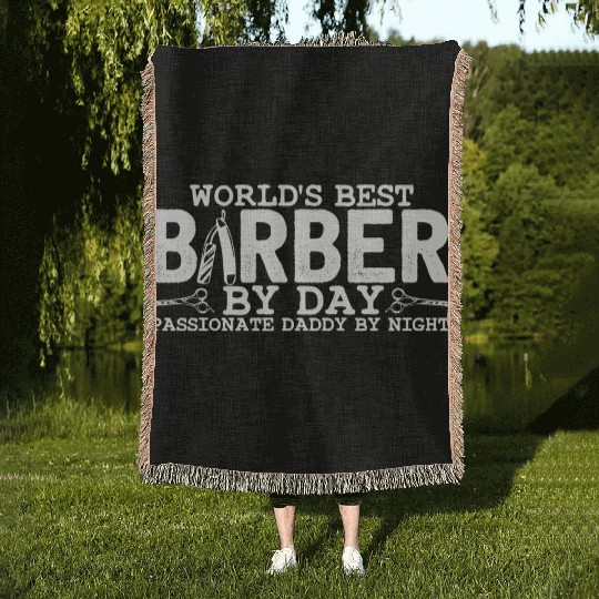 Barber Dad Hairstylist Hairdresser Hair Woven Blankets