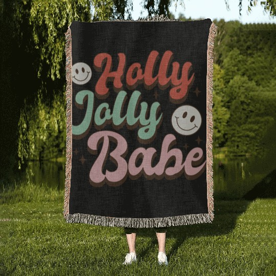 Holly Jolly Babe Woven Blankets