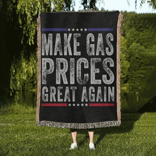 Make Gas Prices Great Again Anti Biden Republican Woven Blankets