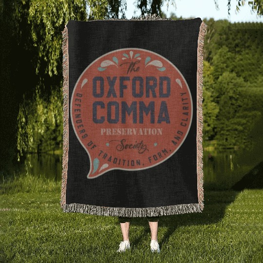 The Oxford Comma Preservation Society Team Oxford Woven Blankets