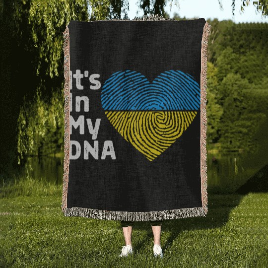 It'S In My Dna Ukraine I Stand With Ukraine Woven Blankets