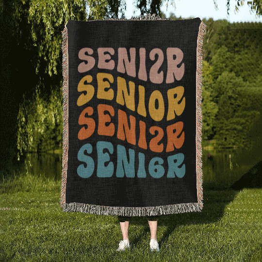 Retro Senior 2026 Graduation Class Of 2026 Back Woven Blankets