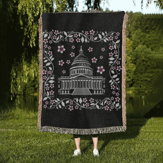 Washington DC Woven Blankets, Capital City White House