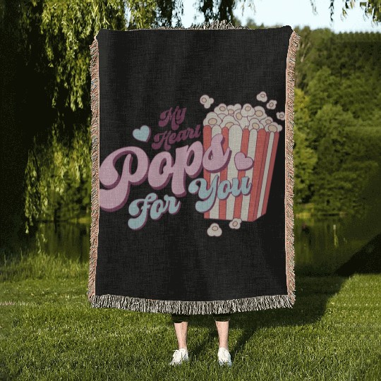 Retro Valentine nostalgia Woven Blankets