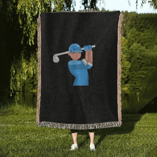 Mini Golf | Miniature Golf | Mini Golfer Woven Blankets