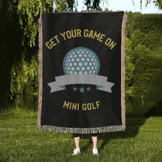 Mini Golf | Miniature Golf | Mini Golfer Woven Blankets