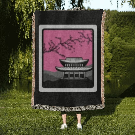 Cherry Blossom Woven Blankets, Sakura Kawaii Pop Culture