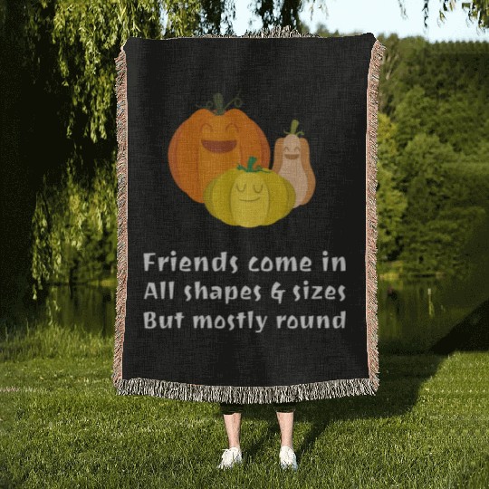 Halloween Vegetable Friends Woven Blankets