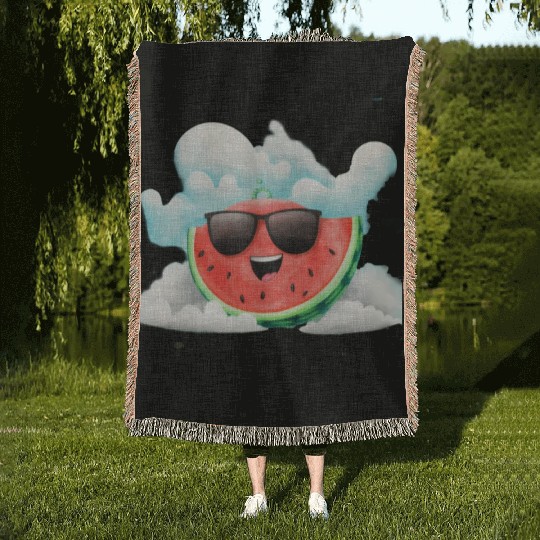 Cute Watermelon Party Summer Melon Fruit Woven Blankets