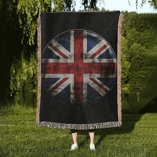 Union Jack Vintage Distressed Woven Blankets