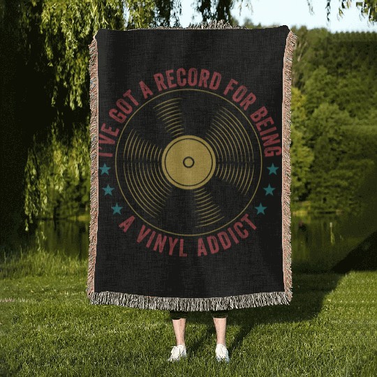Record For Loving Vinyl Funny Lp Lover Retro Woven Blankets