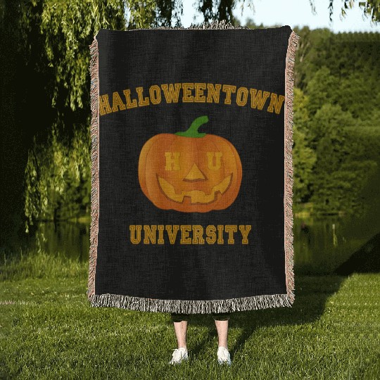 Halloweentown University Pumpkin For Treat Or Tric Woven Blankets