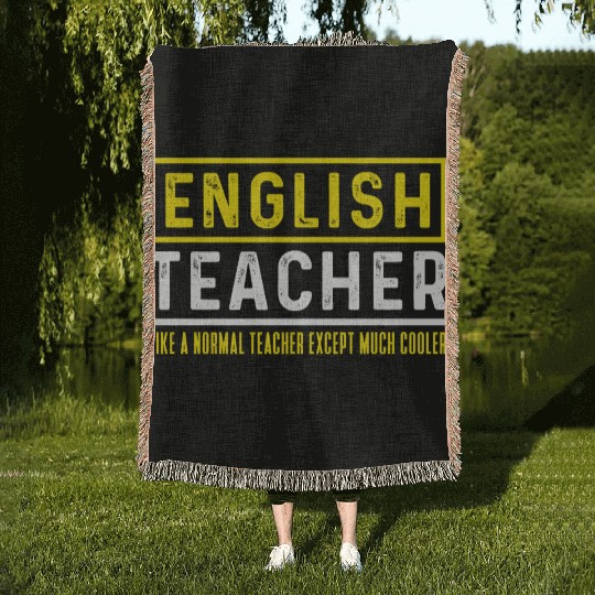 English teacher teacher teaching student unicorn Woven Blankets