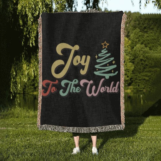 Joy to the world nostalgia trending Woven Blankets