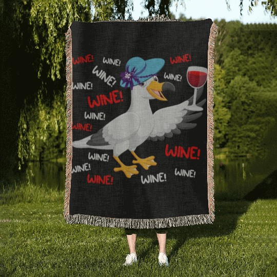Seagull Woven Blankets Wine Lover North German Seagulls