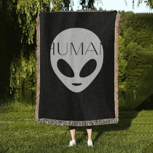 Human Perhaps... Maybe I am . . Maybe I'm not Woven Blankets
