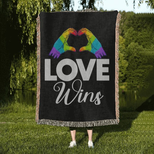 Love Wins Lesbian Gay Pride Lgbt Pride Month Woven Blankets