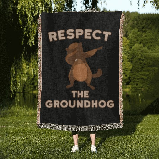 Dabbing Groundhog Day Respect the Groundhog Woven Blankets