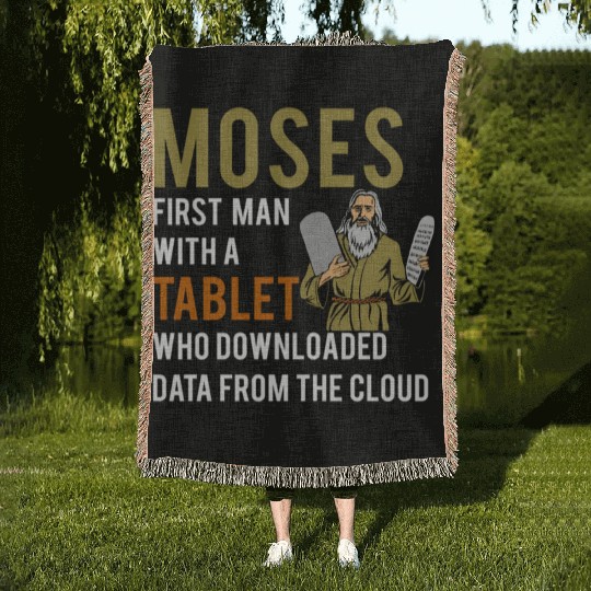Jewish Passover Moses Tablet Data Cloud Computing Woven Blankets