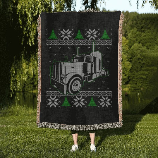 Trucker Ugly Truck Driver Woven Blankets
