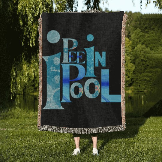 I pee in pools Short-Sleeve Unisex swimmer joke Woven Blankets