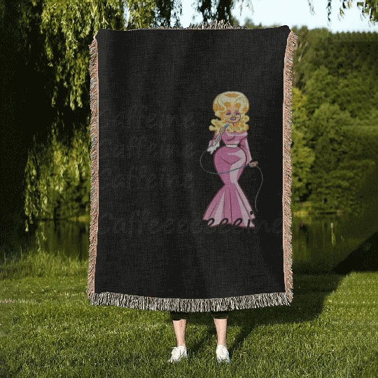 Dolly Parton fan; coffee drinker; caffeine Woven Blankets