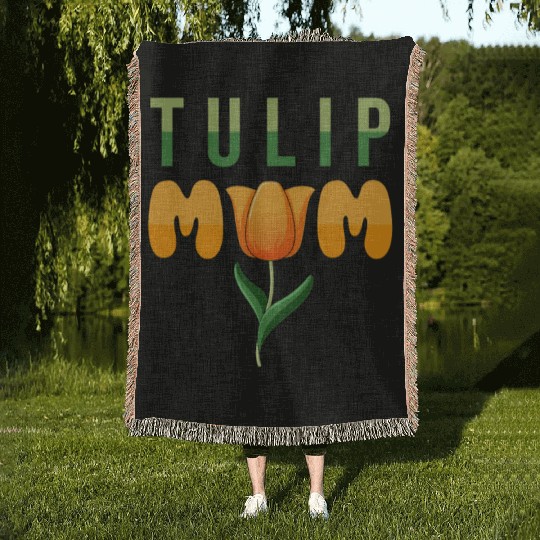 Tulip Gardening Mother Woven Blankets