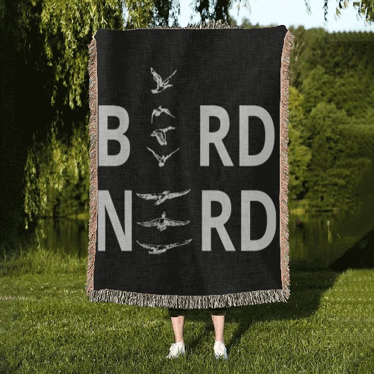 Bird Nerd For Birders Woven Blankets