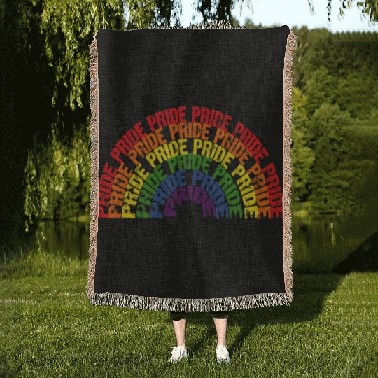 Rainbow LGBT Gay Pride Awareness Lesbian Flag Woven Blankets