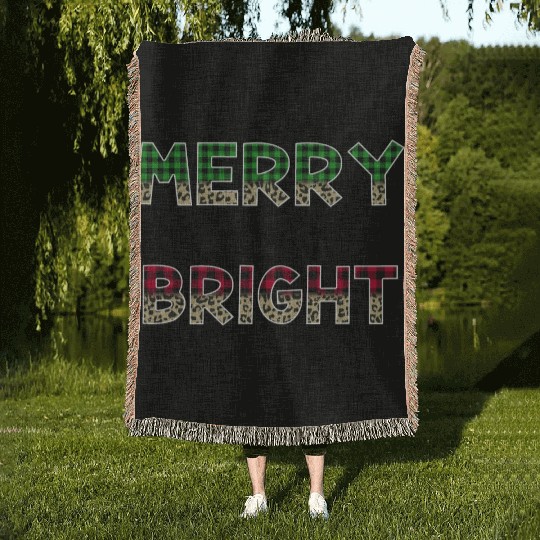 Merry and Bright Christmas Woven Blankets