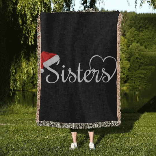 I Love My Sister Cute Sister Christmas Woven Blankets