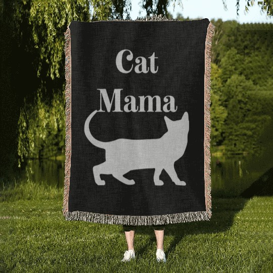 Cat Mama Feline Love Cat Lady Woven Blankets