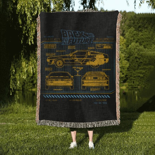 Back To The Future 35Th Anniversary Delorean Woven Blankets