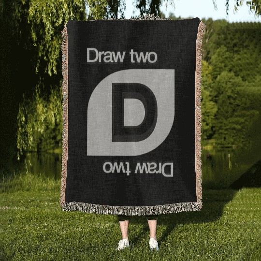 Uno Draw Two Card Woven Blankets