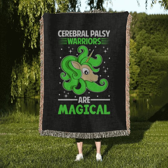 Cerebral Palsy Warriors Are Magical Unicorn Lover Woven Blankets