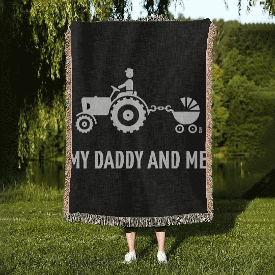 My Daddy And Me (Tractor & Stroller / Buggy / W) Woven Blankets