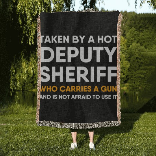 Deputy Sheriff Girlfriend Boyfriend Wife Husband F Woven Blankets