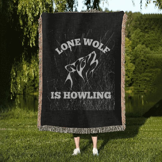 LONE WOLF Woven Blankets
