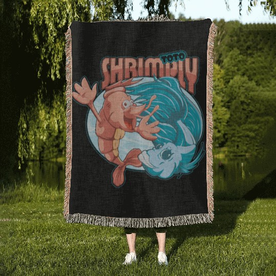 shrimp and catfish Woven Blankets